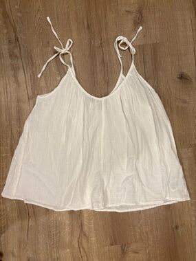 Old Navy White Tie-Shoulder Camisole 100% Cotton